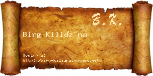 Birg Kiliána névjegykártya